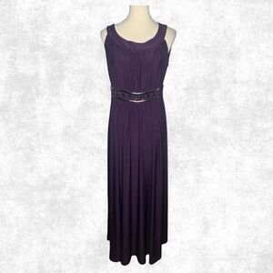 Haani Deep Purple Maxi Dress w/ Studded Waist – Glam Goth Sleeveless L